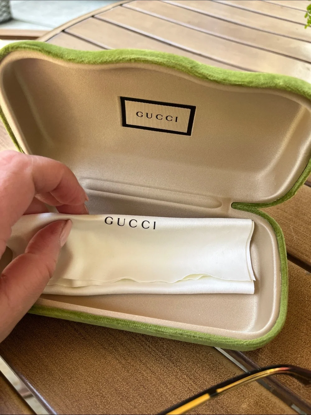 Gucci Black Frame Sunglasses with Brown Gradient Lenses - Picture 12 of 15